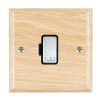 Woods Ovolo Light Oak 1 gang 13A Fuse Only Satin Chrome/Black