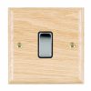 Woods Ovolo Light Oak 1 gang 10AX Intermediate Rocker Bright Chrome/Black