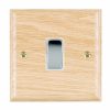 Woods Ovolo Light Oak 1 gang 10AX Intermediate Rocker Bright Chrome/White