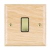 Woods Ovolo Light Oak 1 gang 10AX Intermediate Rocker Polished Brass/Black