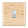 Woods Ovolo Light Oak 1 gang 10AX Intermediate Rocker Satin Chrome/White