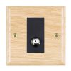 Woods Ovolo Light Oak 1 gang Non-Isolated Satellite Black