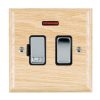 Woods Ovolo Light Oak 1 gang 13A Double Pole Fused Spur and Neon Bright Chrome/Black