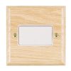 Woods Ovolo Light Oak 1 gang 10A Triple Pole Rocker White/White
