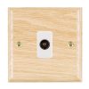 Woods Ovolo Light Oak 1 gang Isolated TV 1in/1out White