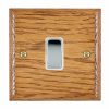 Woods Ovolo Medium Oak 1 gang 10AX Intermediate Rocker Bright Chrome/White