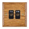 Woods Ovolo Medium Oak Isolated TV/FM Diplexer 1in/2out Black